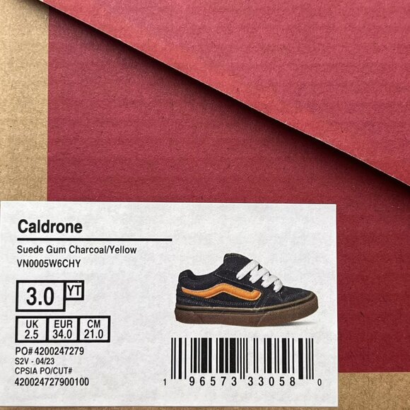 Vans Caldrone Youth Boy's Suede Sneakers Size 3 Navy Blue Classic Stylish Shoes - Picture 10 of 16